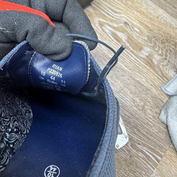 Marc Darcy Ryan Blue Leather Wingtip Brogue Shoes Men's Size 10 - Picture 5 of 7